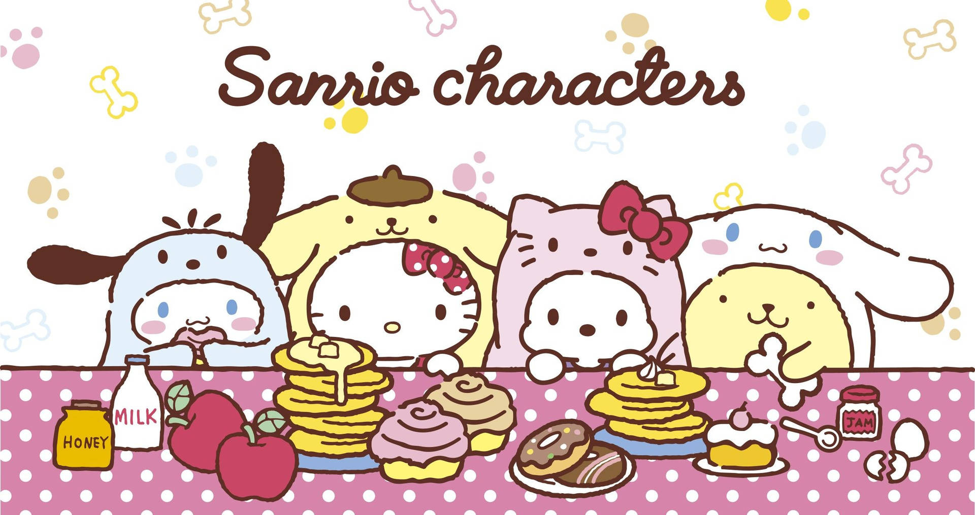 Sanrio Characters Colorful Costumes Background