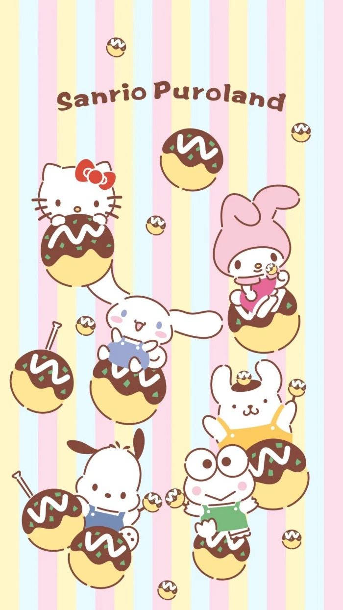 Sanrio Characters In Puroland Background