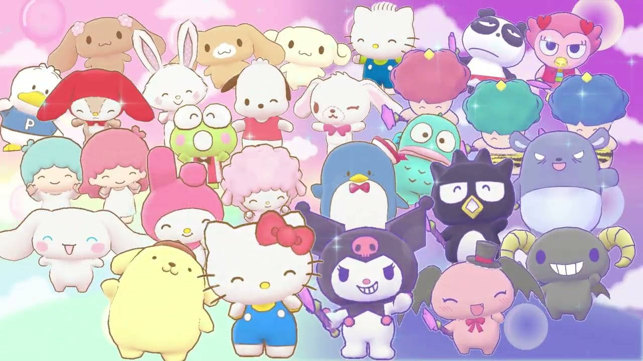 Sanrio Characters In The Pink Sky