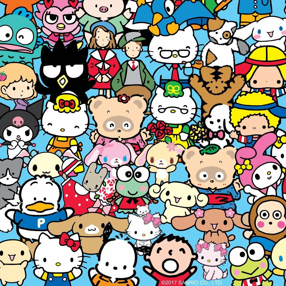 Sanrio Characters On Blue Background Background