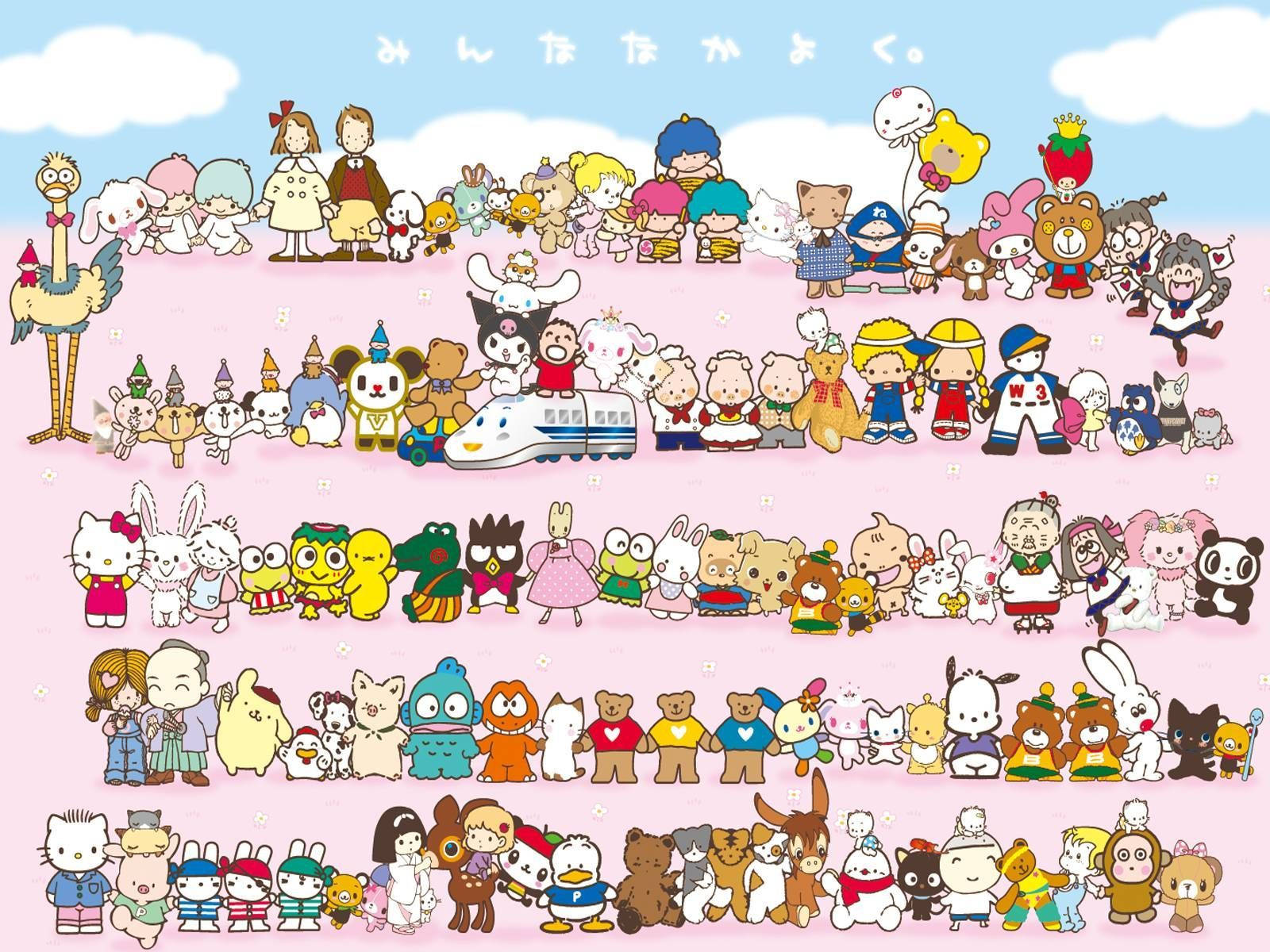 Sanrio Characters Under Blue Sky Background