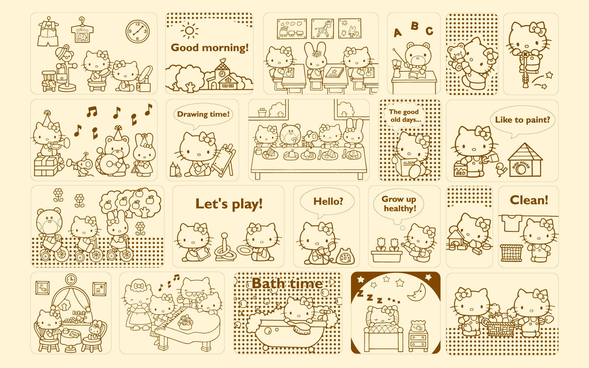 Sanrio Characters With Hello Kitty Desktop Background