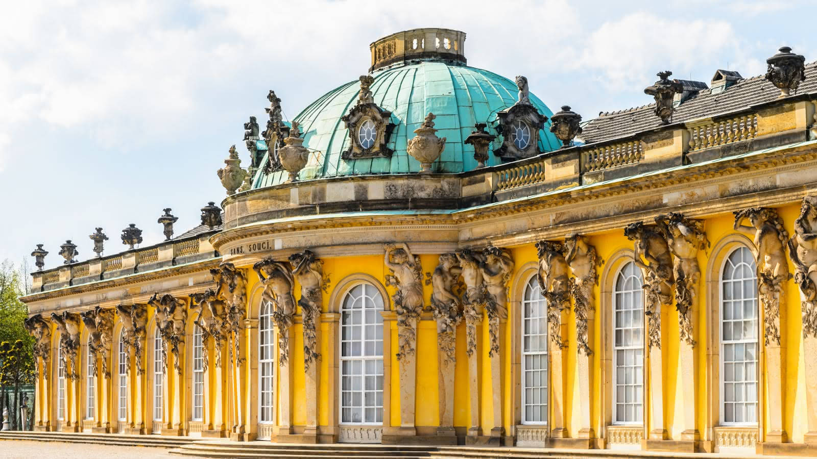 Sanssouci Palace Exterior In Potsdam Background