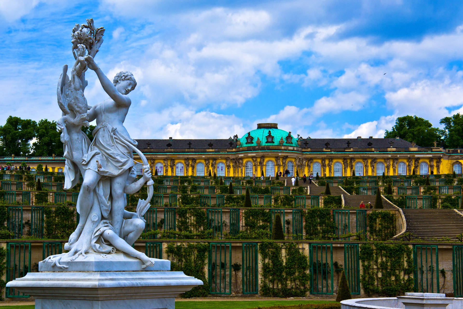 Sanssouci Park Sculpture Potsdam Background