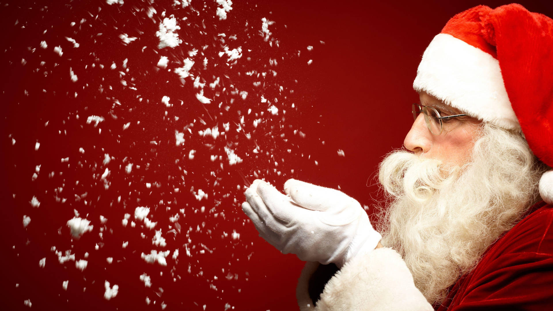 Santa Claus Blowing Snow Background