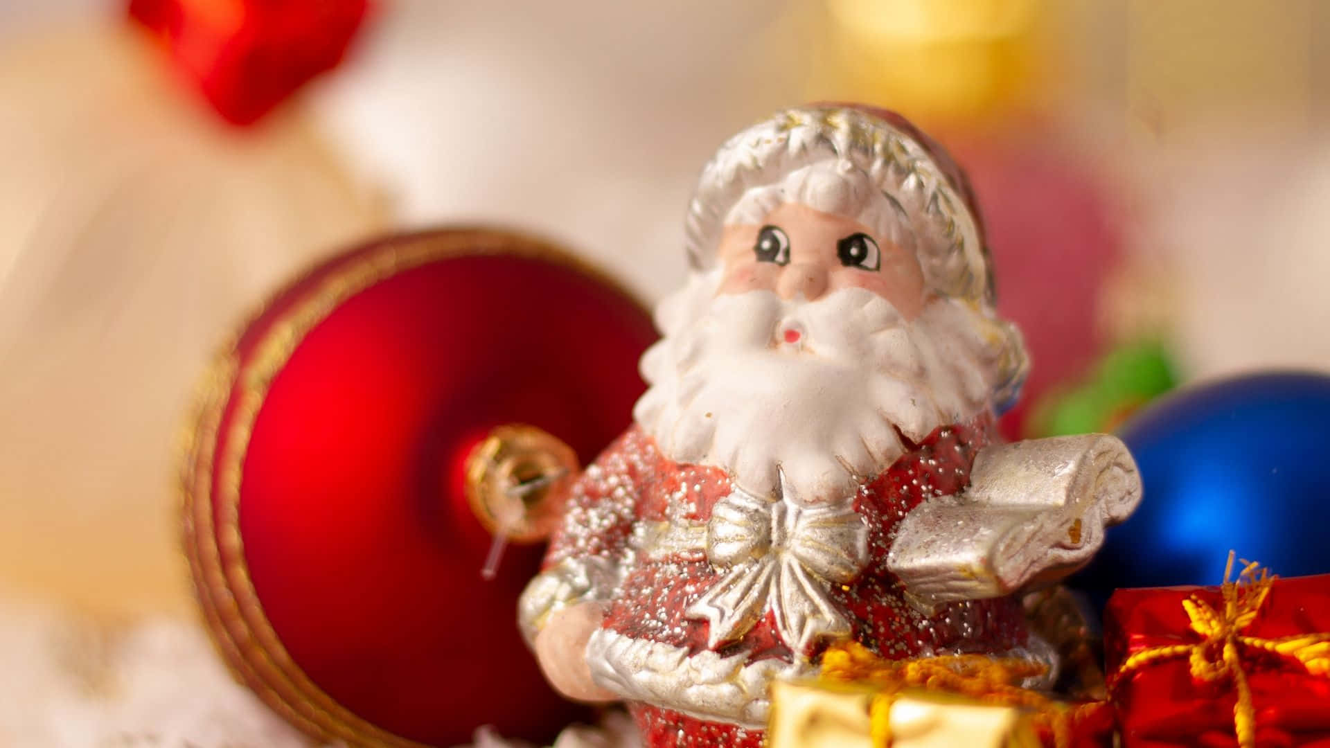 Santa Claus Gives Gifts To Children On December 25 Background