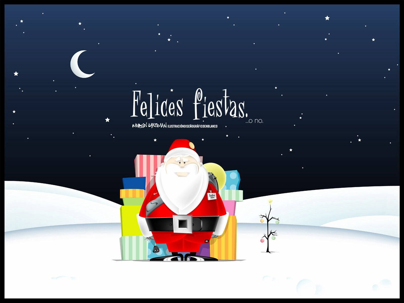 Santa Claus Greeting Happy New Year Background