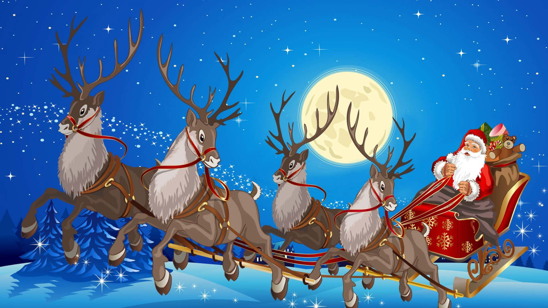 Santa Claus Prepares To Deliver Presents Background