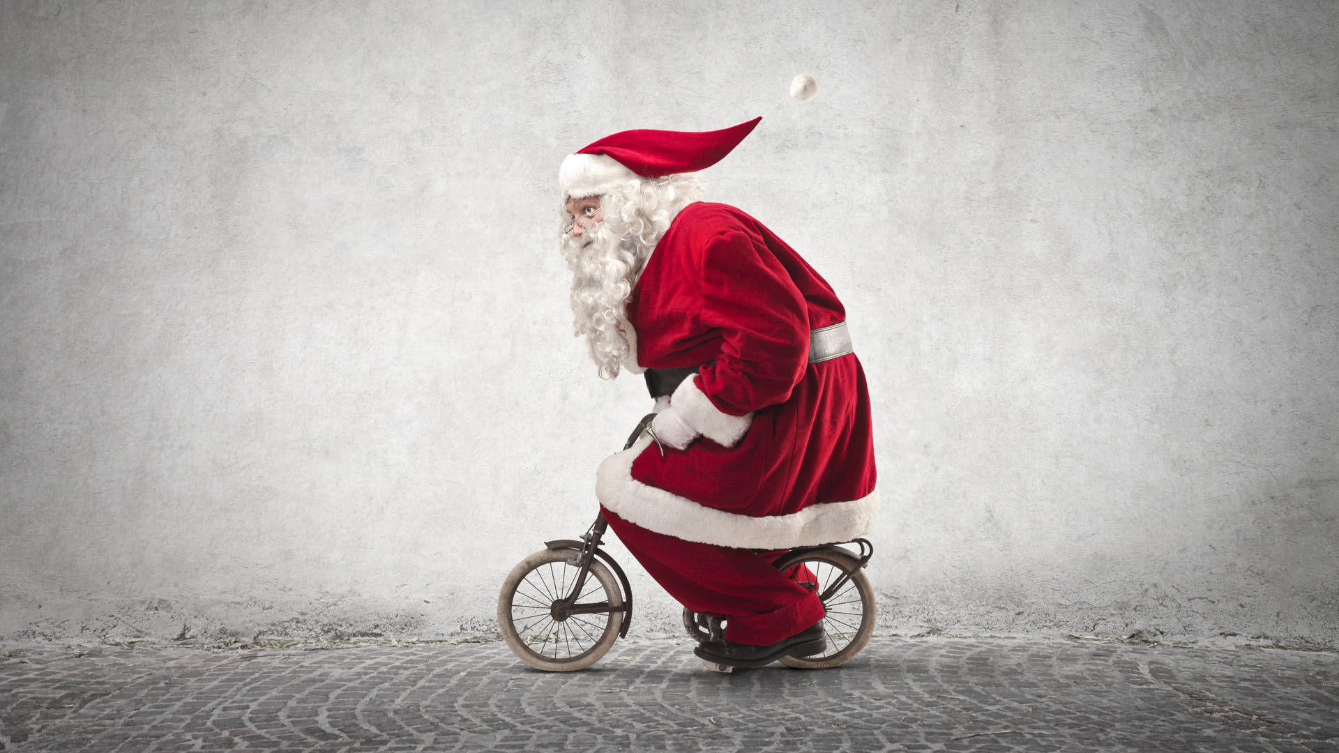 Santa Claus Riding Bicycle Background