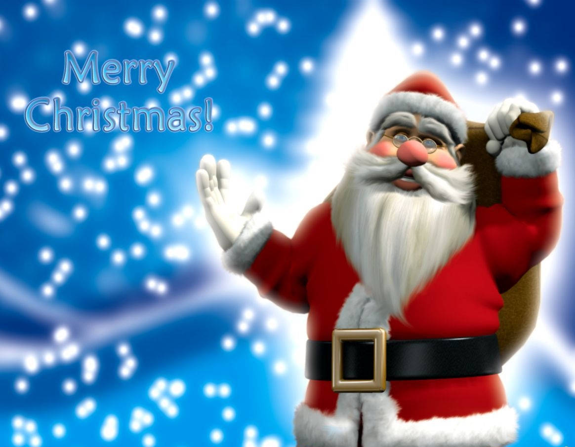 Santa Claus With A Bag Of Gifts Background