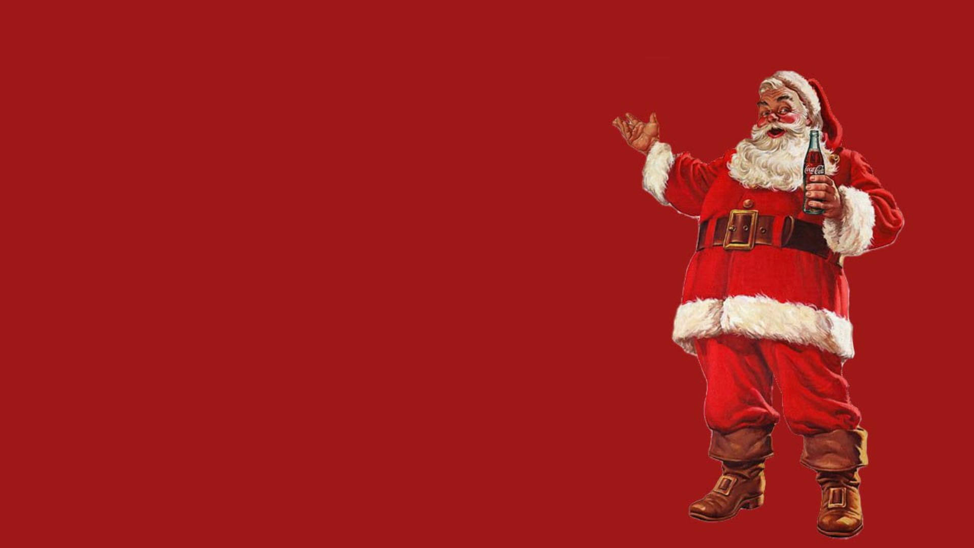 Santa Claus With Coca Cola Background