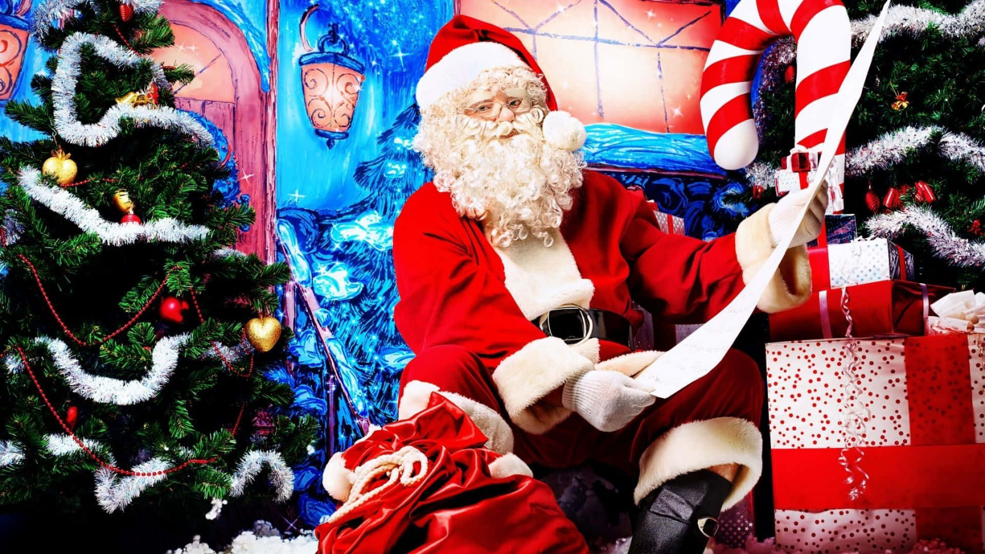 Santa Getting Ready For Christmas - Hd Image Background