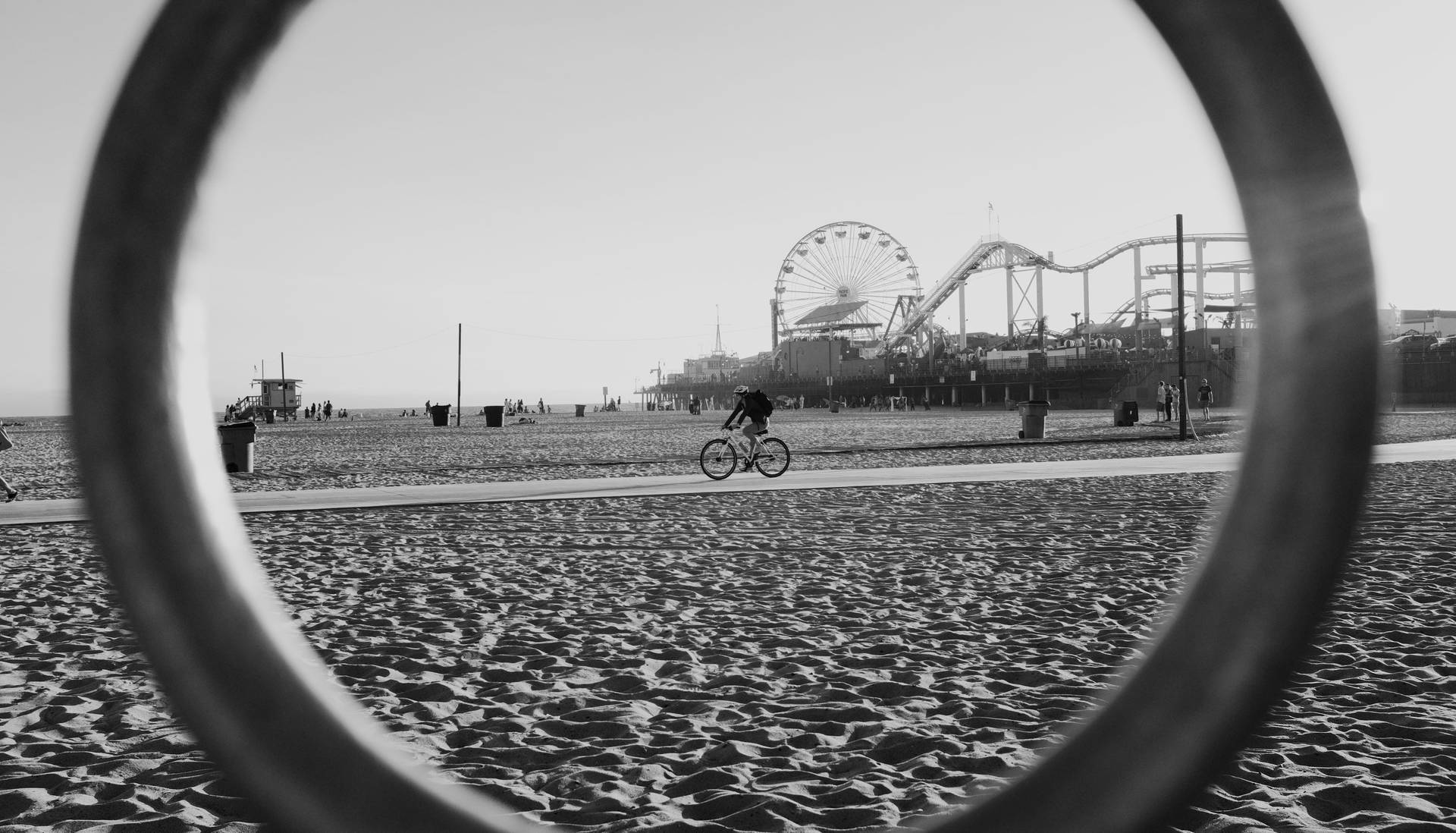 Santa Monica Bicycle Riding Background