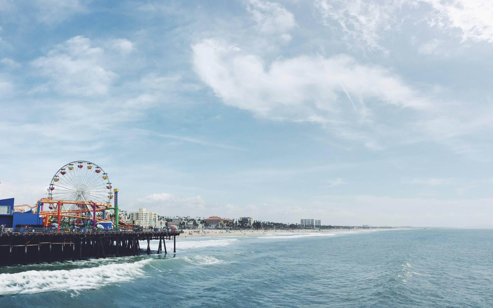 Santa Monica Blue Sky Background