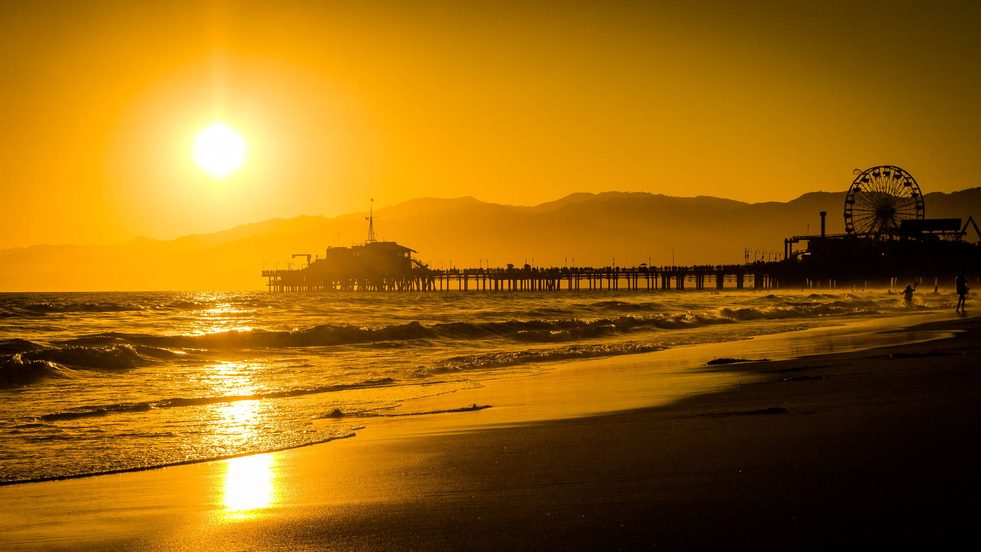 Santa Monica Bright Orange Sun