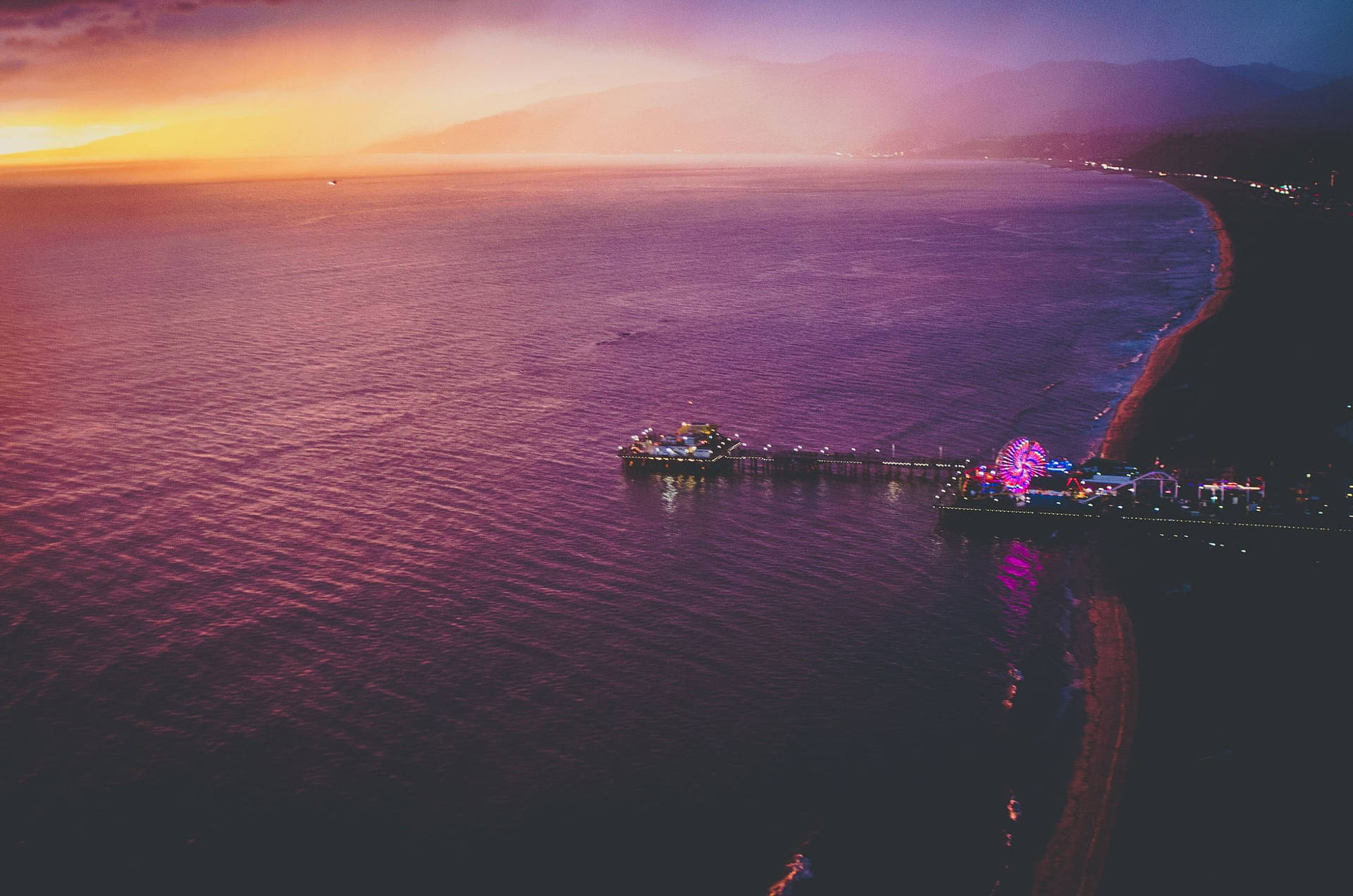 Santa Monica Purple Waters Background