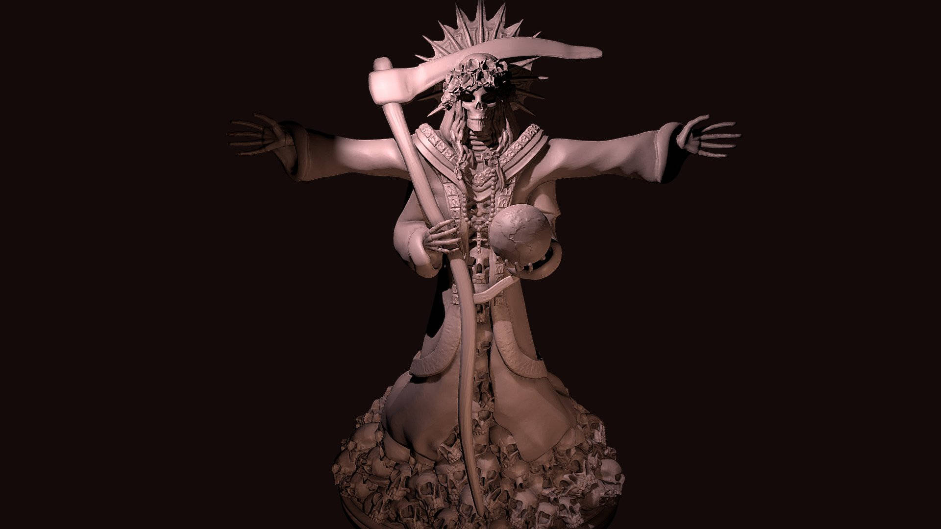 Santa Muerte Statue Background