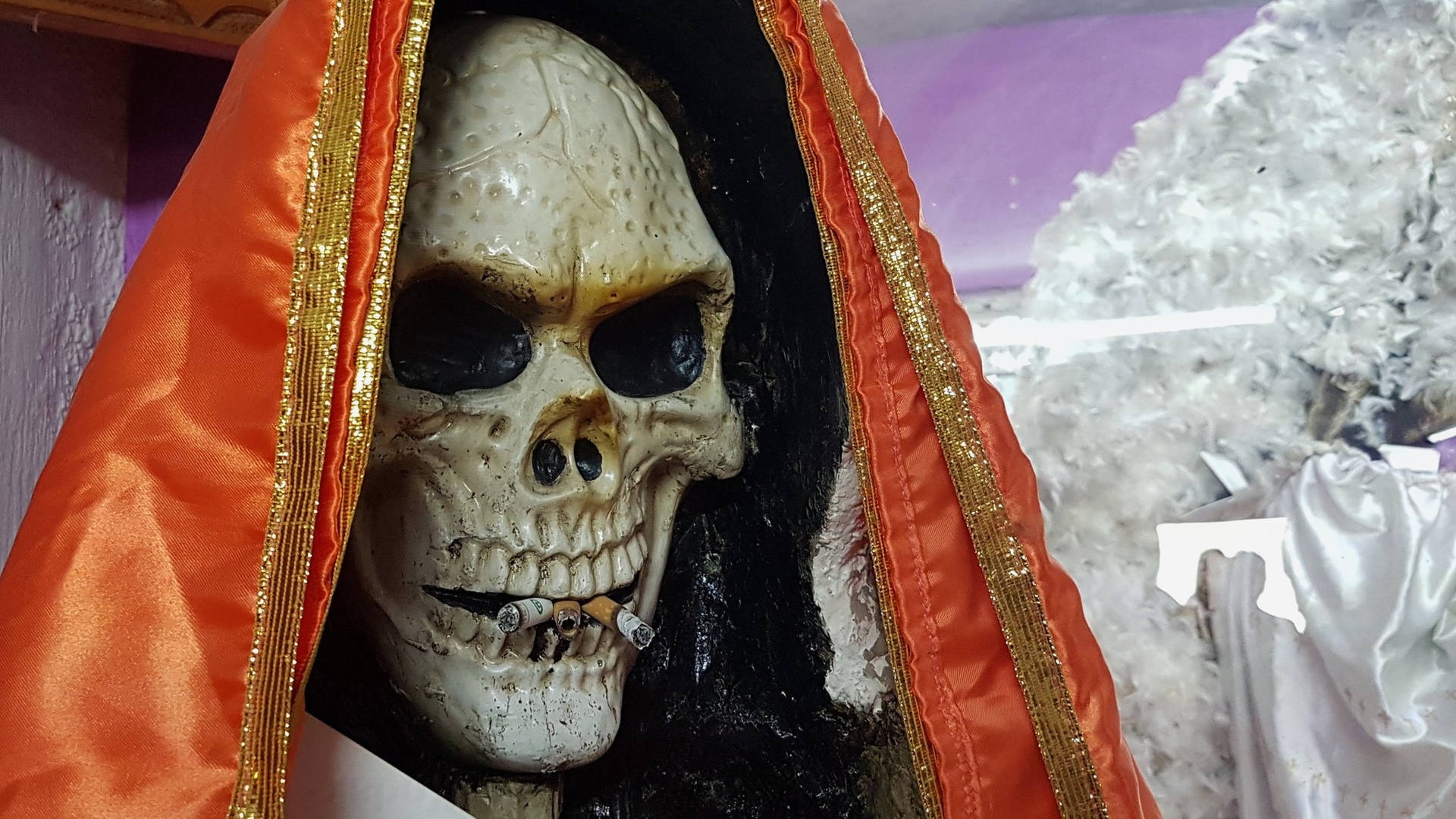 Santa Muerte Worship Background