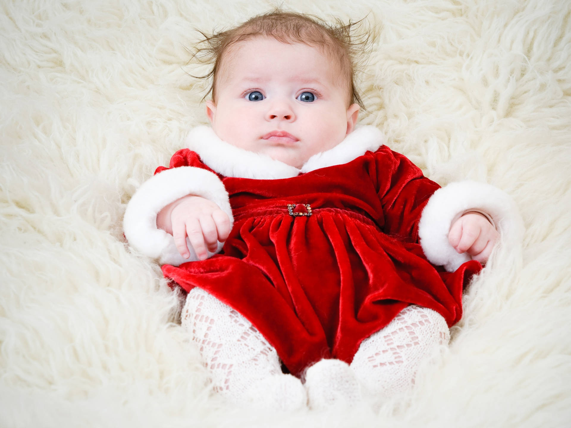 Santa Outfit Cute Baby Girl Background