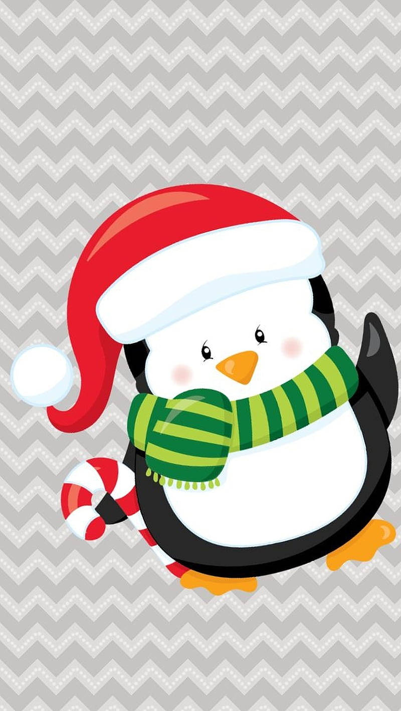 Santa Penguin Christmas Phone Background
