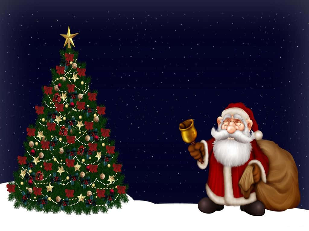 Santa Preparing To Deliver Gifts Background