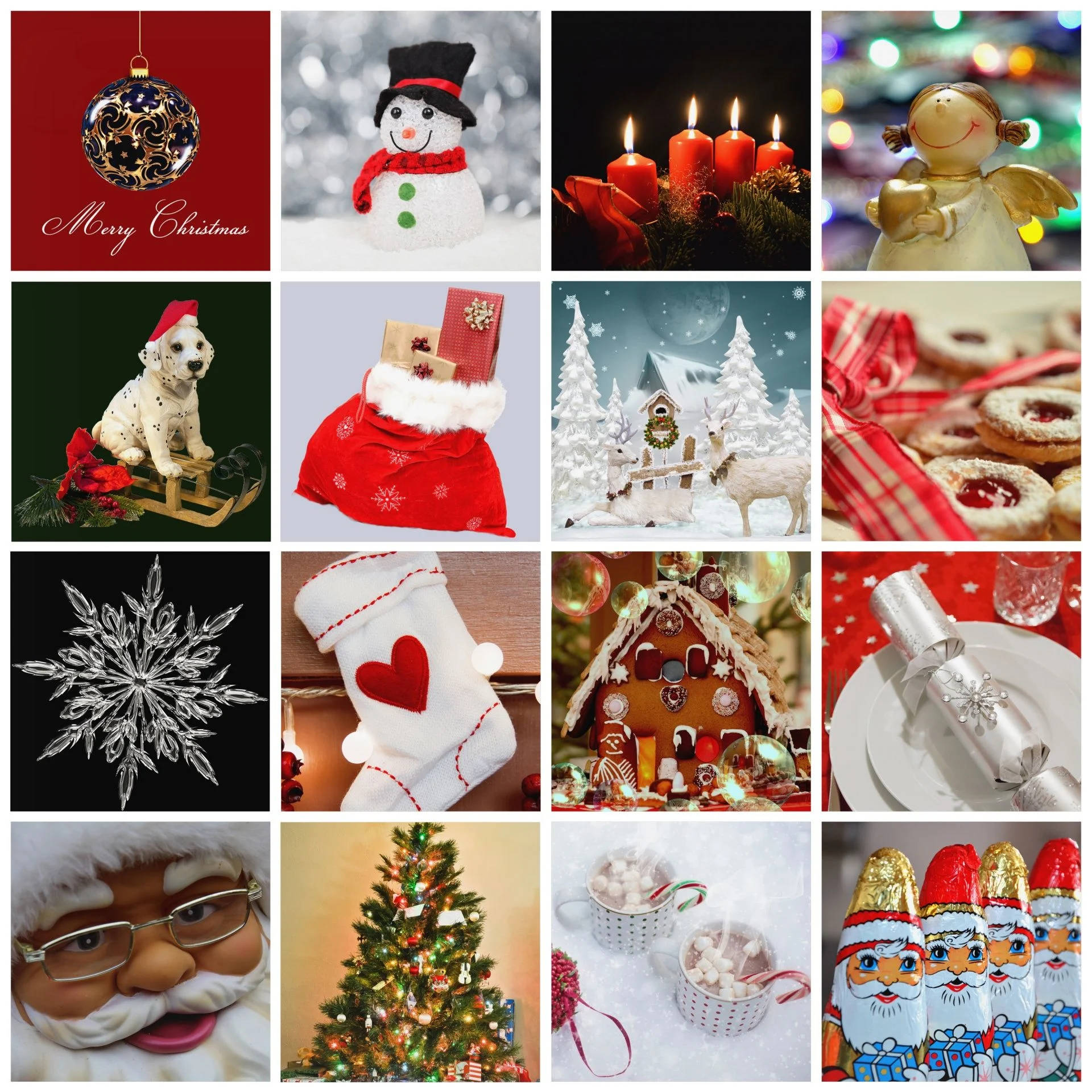 Santa's Magical Christmas Collage Background
