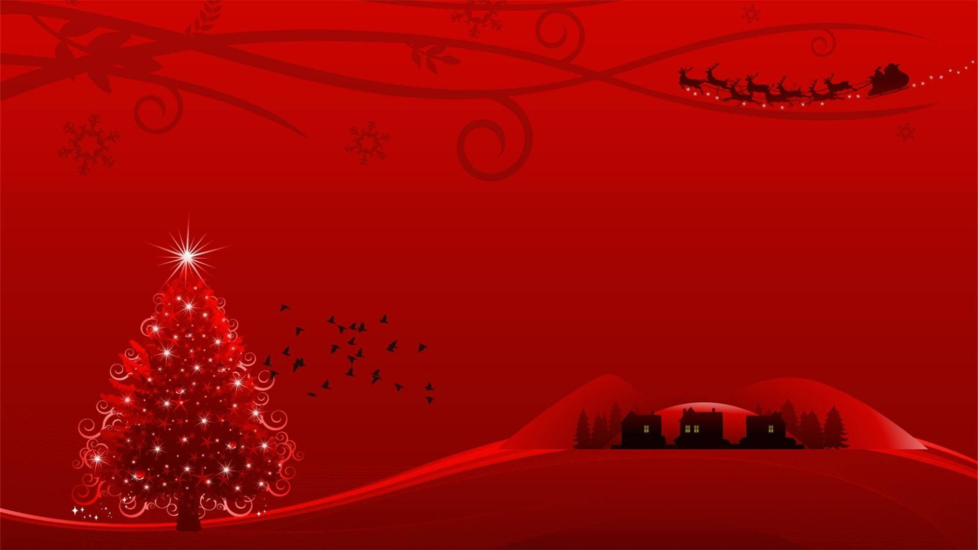 Santa's Sleigh Christmas Background Background