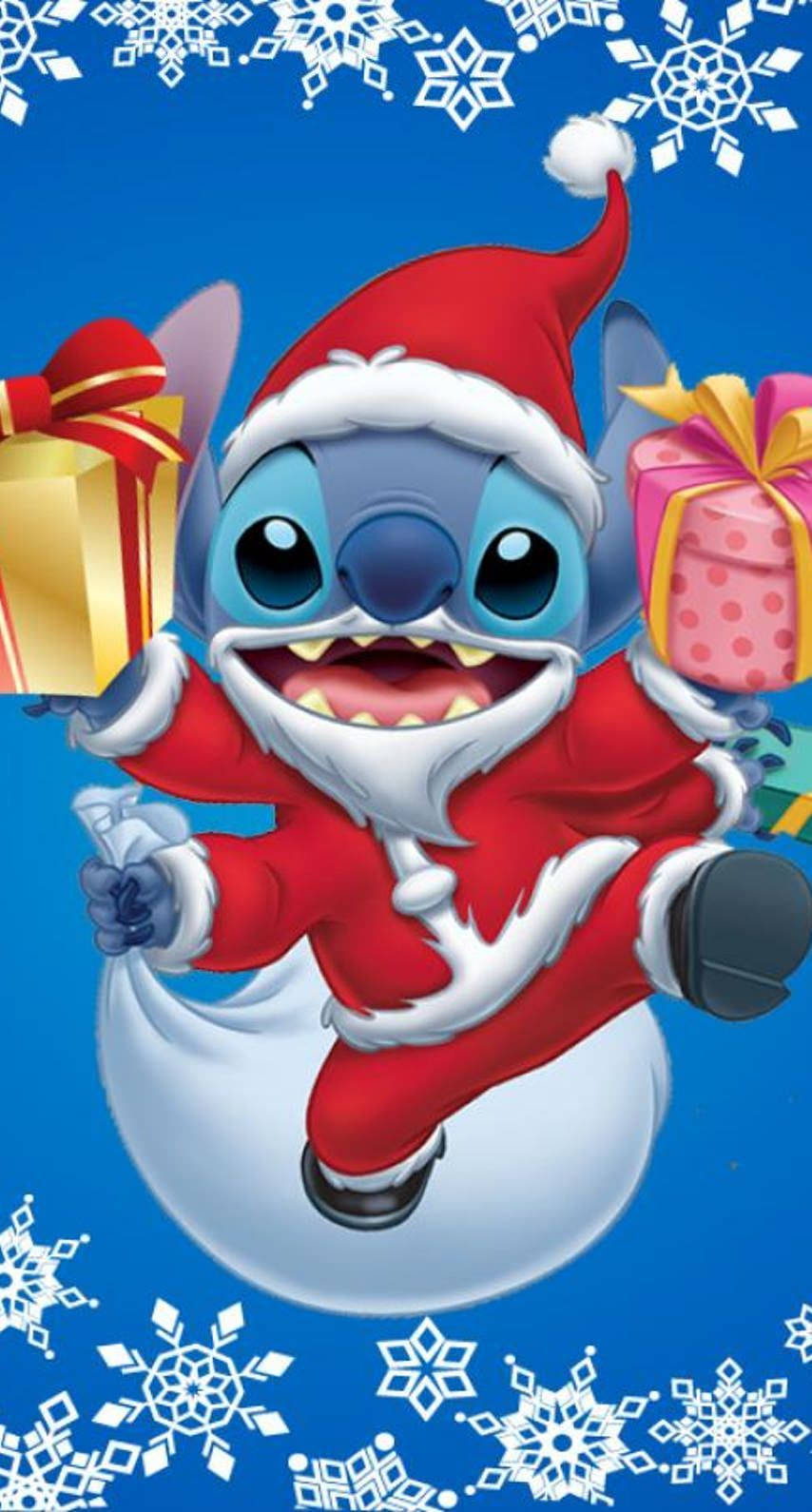 Santa Stitch 3d Style Phone Background