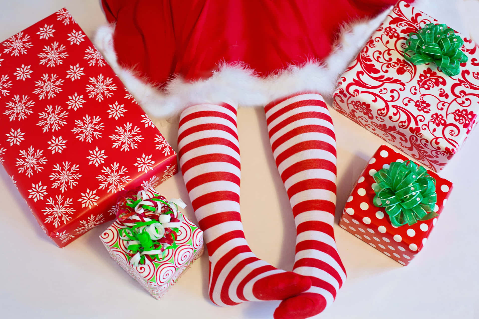 Santa Striped Legs With Gifts.jpg Background