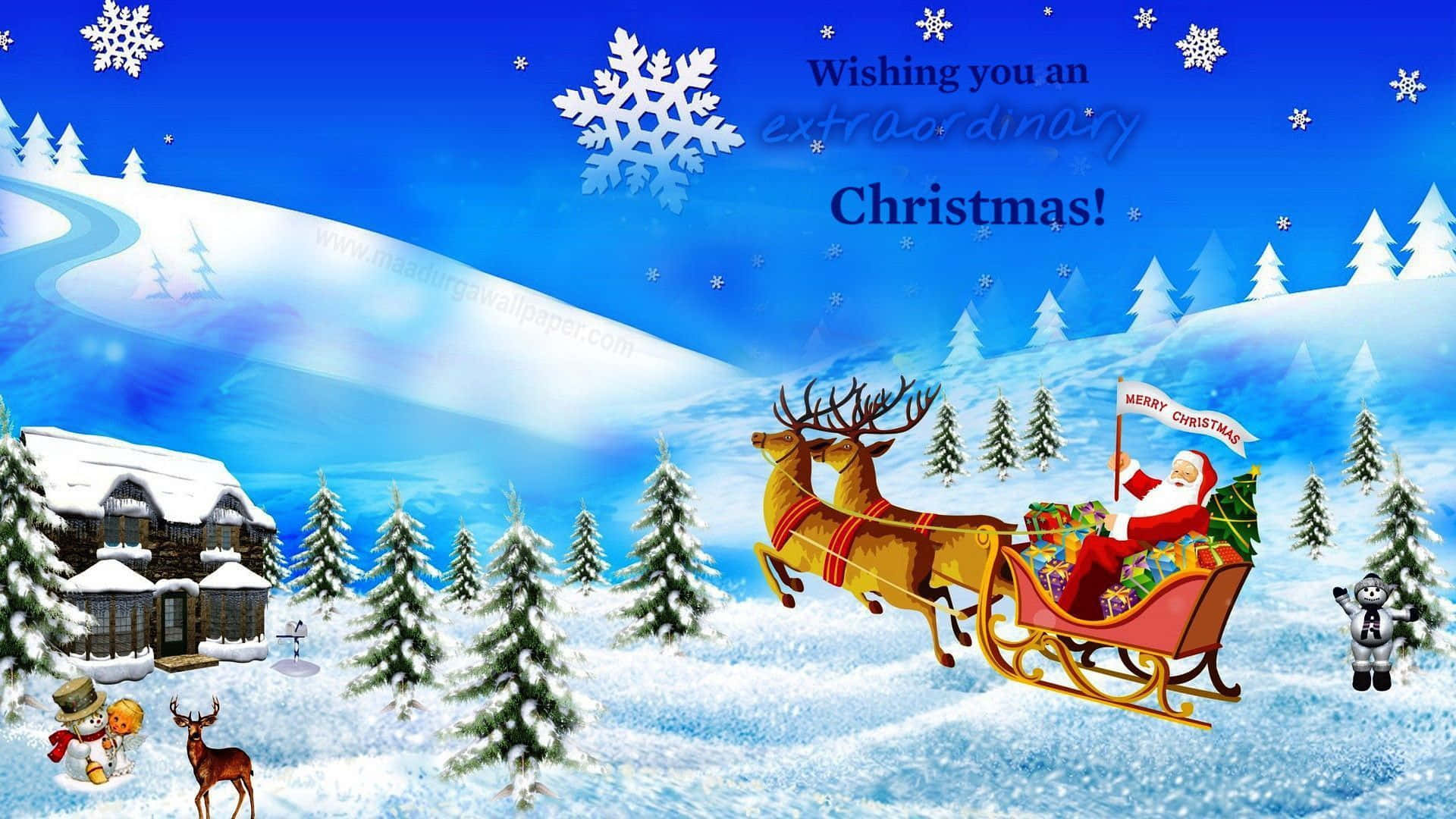 Santa With A Bag Of Gifts Background