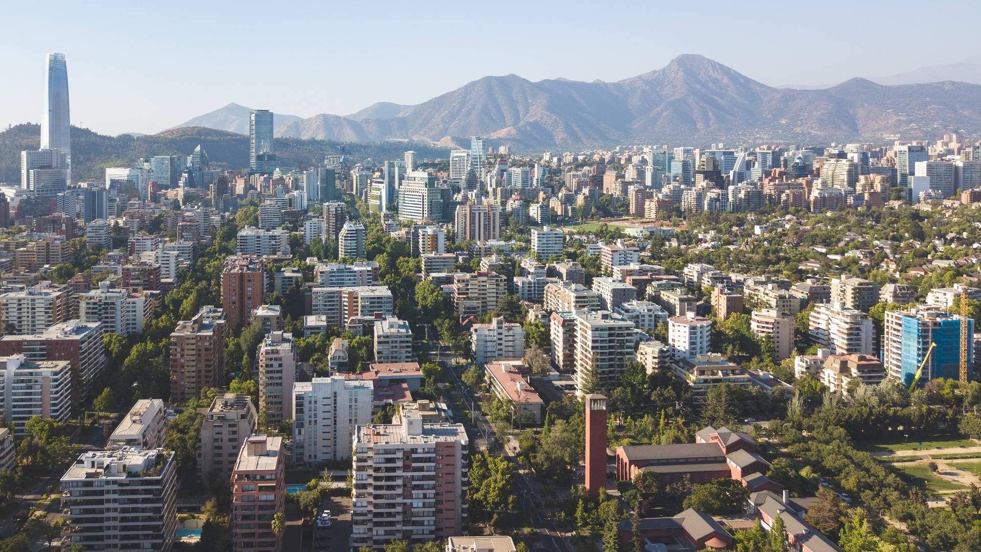 Santiago Chile Aerial View Background