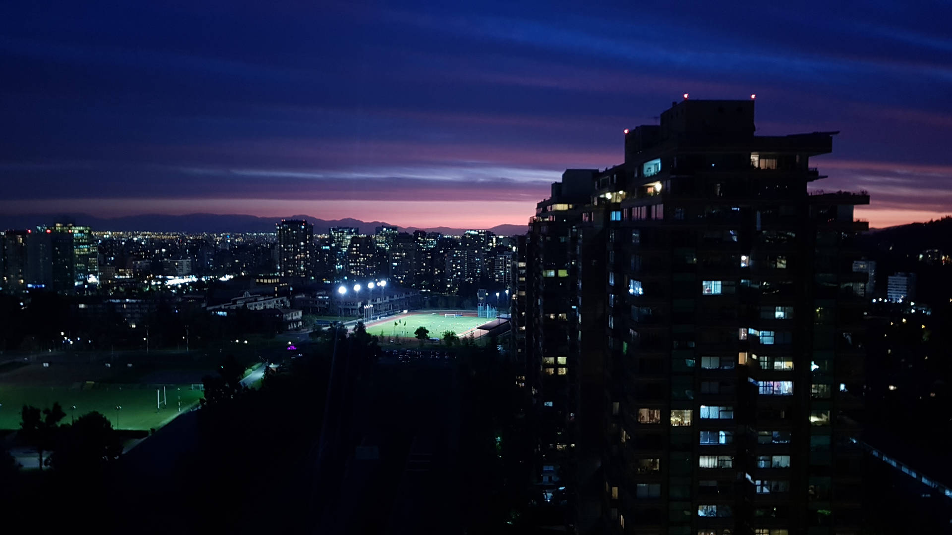 Santiago Chile After Dark Background