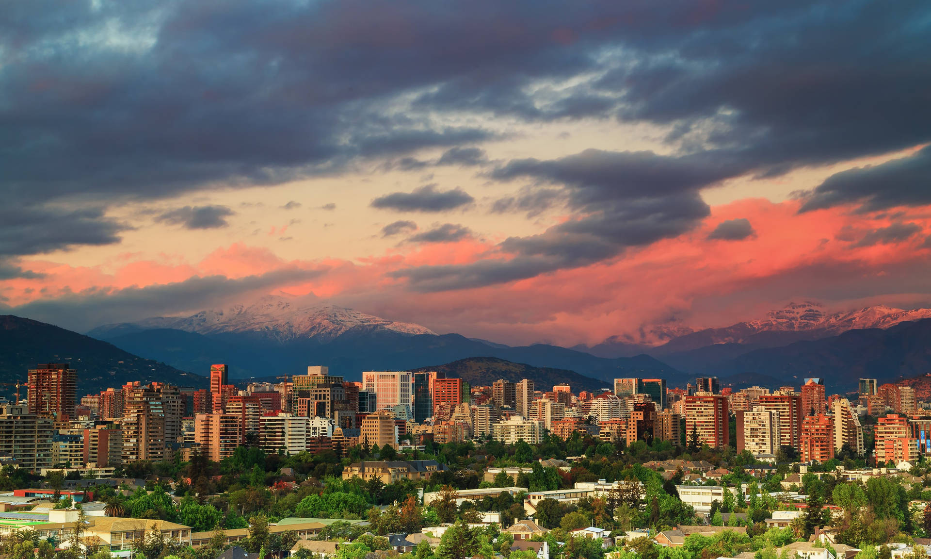 Santiago Chile Beautiful Sky Background