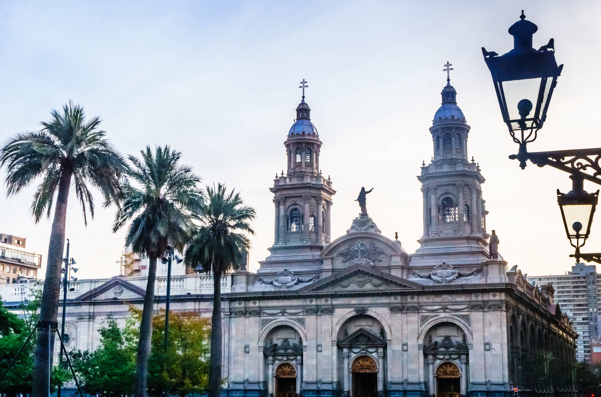 Santiago Chile Cathedral Background