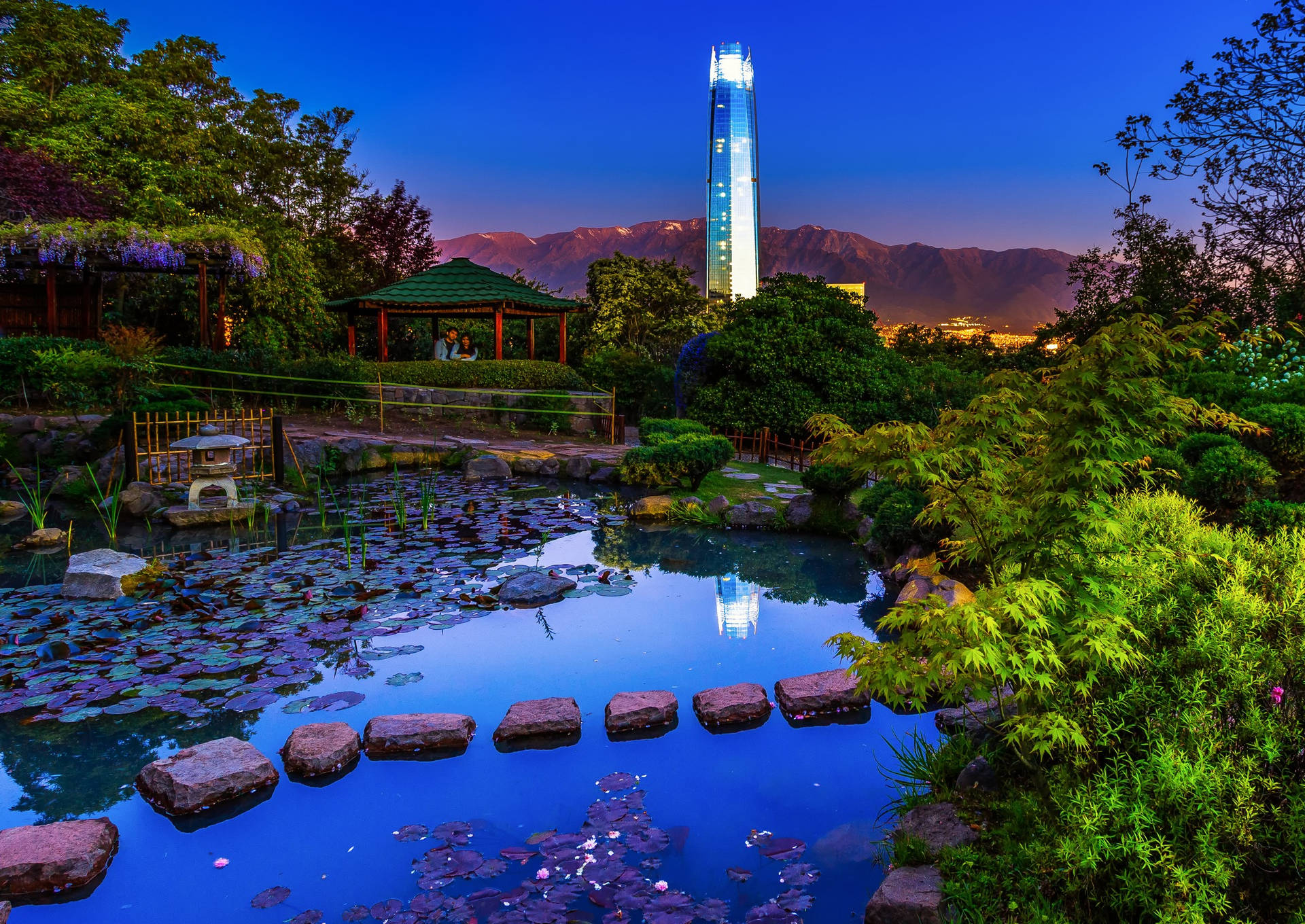 Santiago Chile Japanese Garden Background