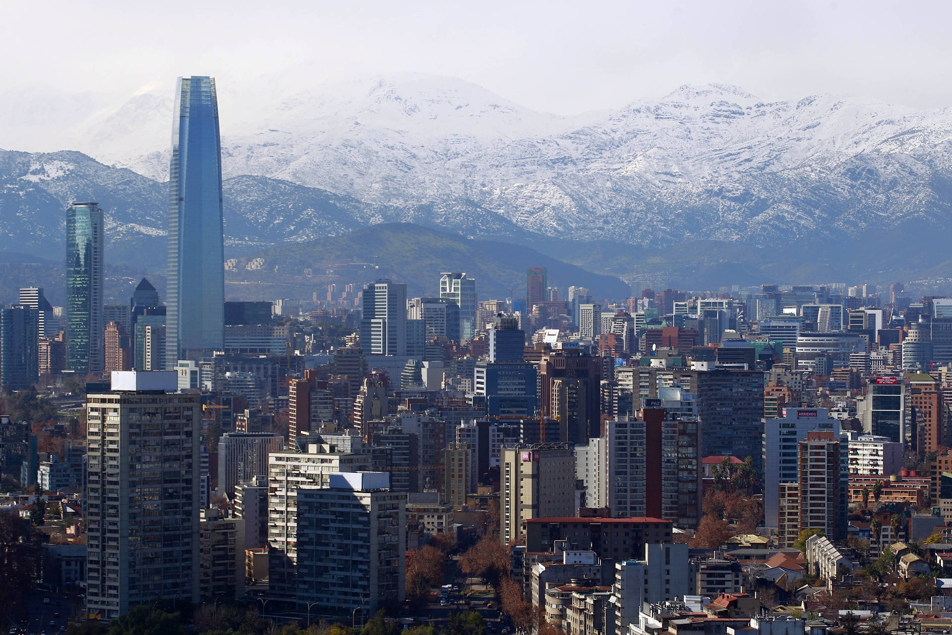 Santiago Chile Mountains Background