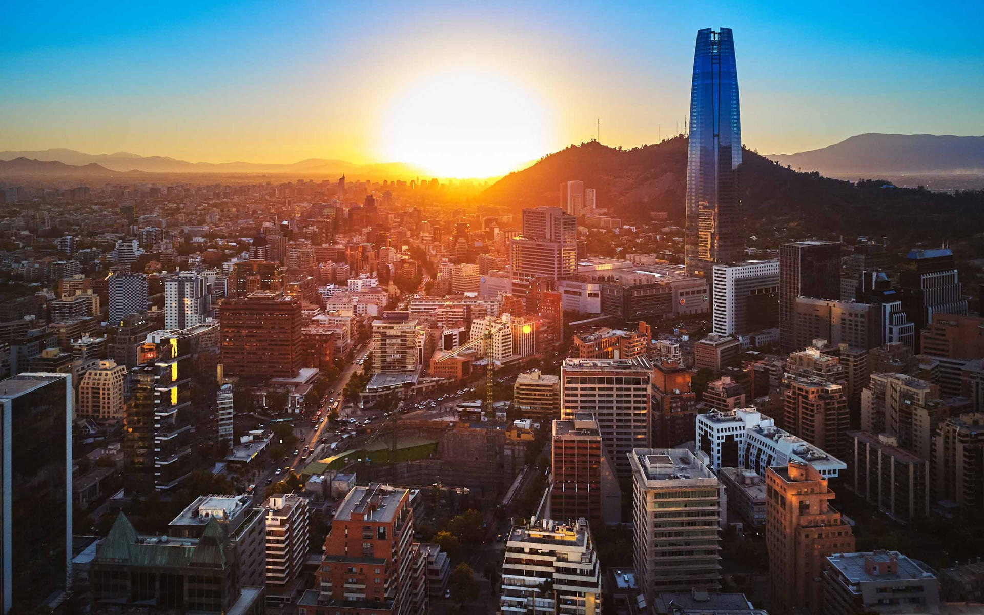 Santiago Chile Sun Background