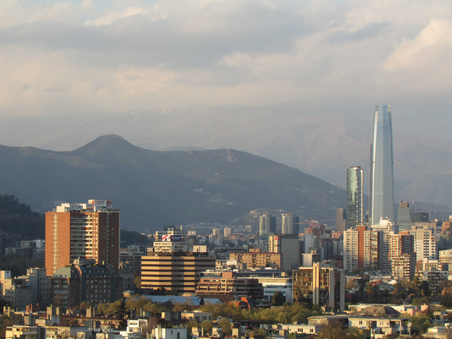 Santiago Chile White Clouds Background