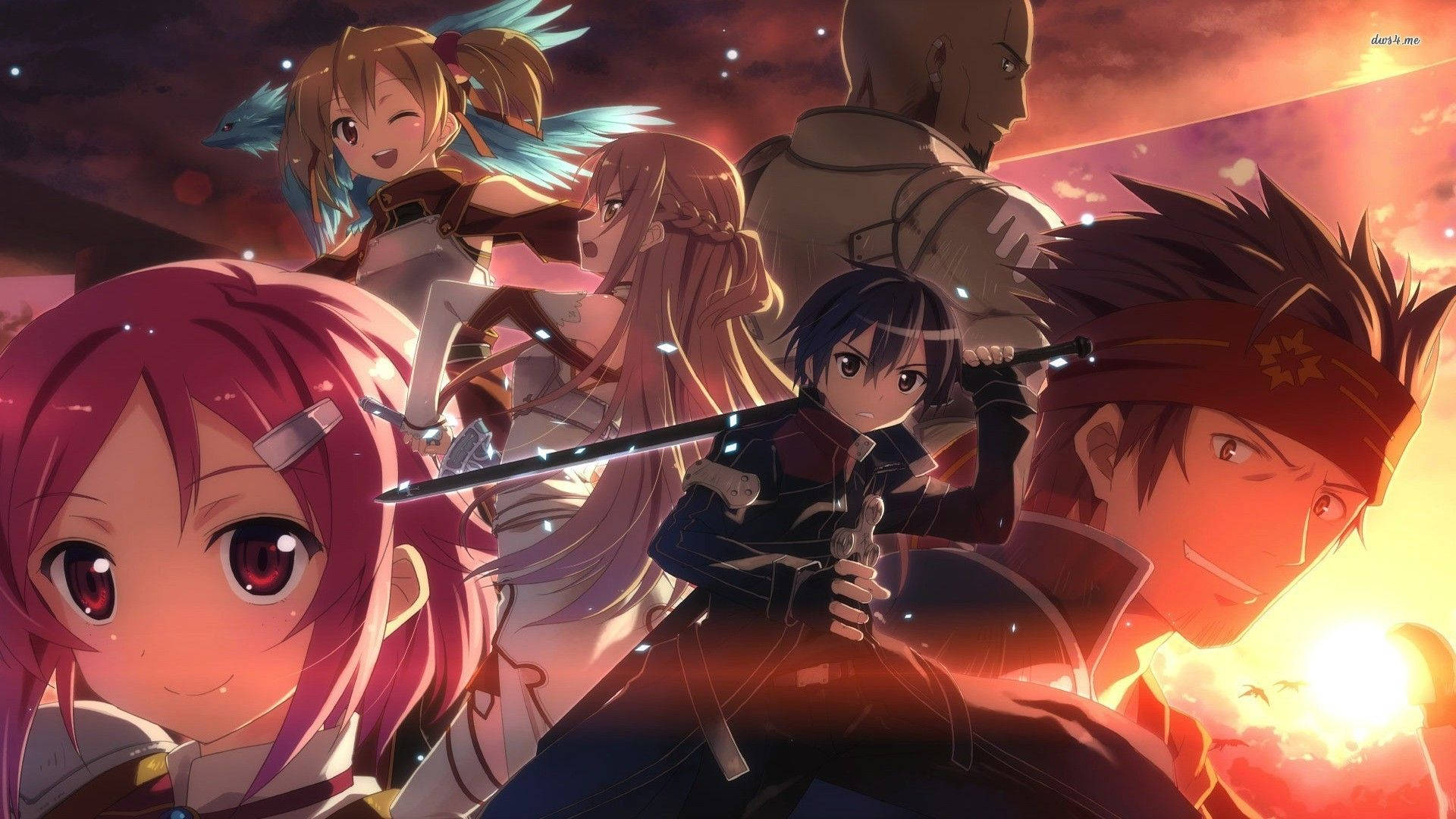Sao Characters On Red Sky Background