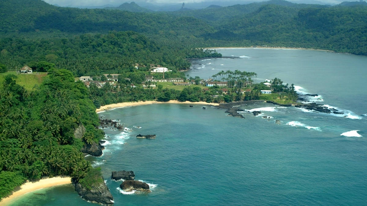 Sao Tome And Principe Beach Bird's Eye View