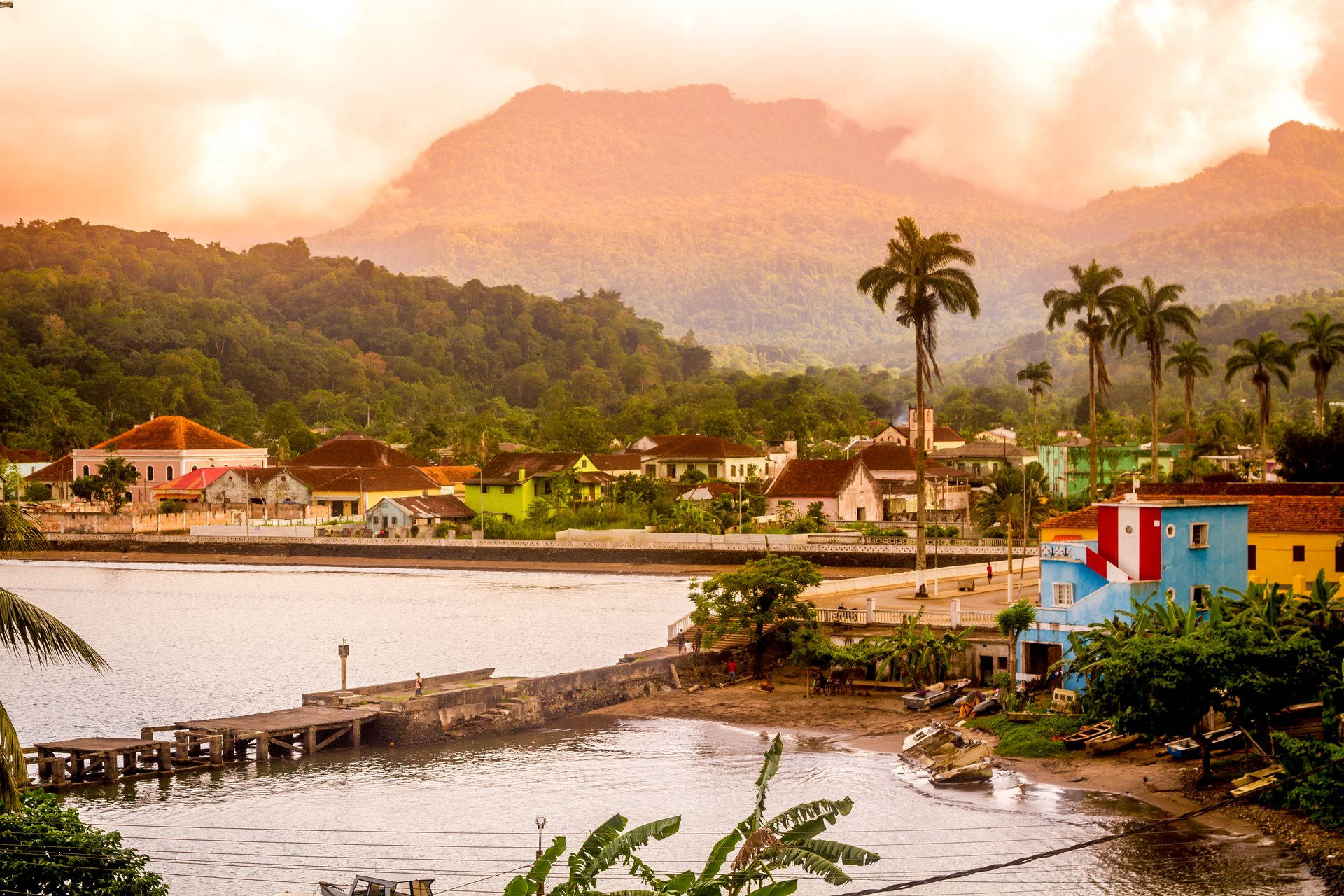 Sao Tome And Principe Orange Sky