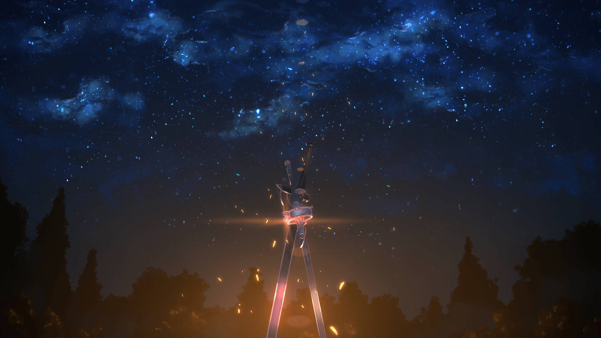 Sao Two Swords Starry Night Background