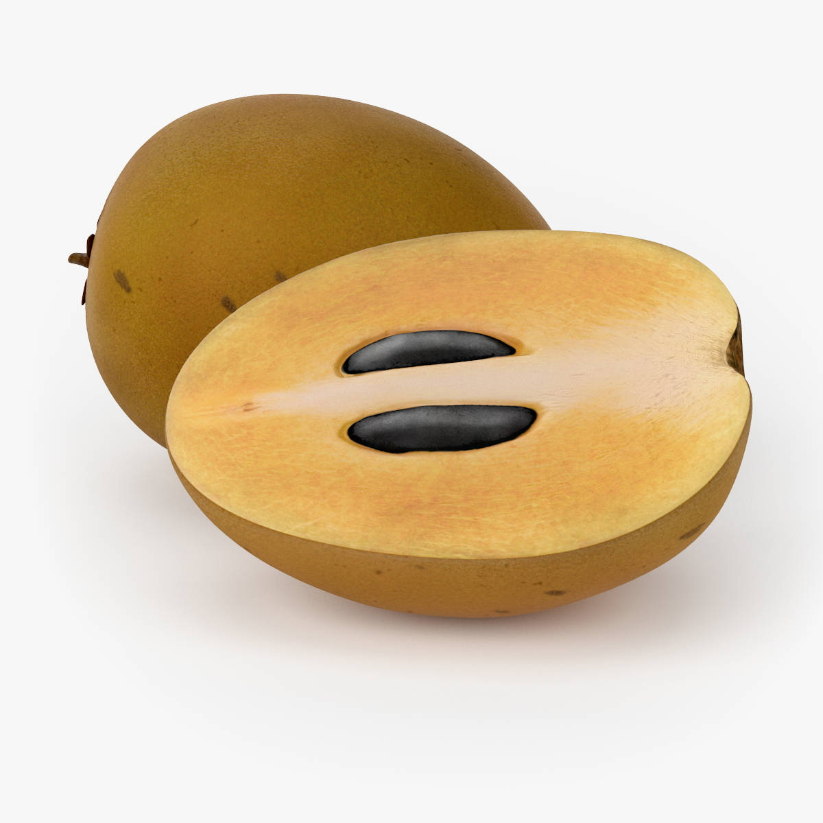 Sapodilla Fruits White Setting Background