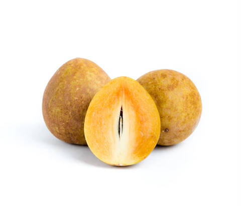 Sapodilla Fruits White Table Setting Background