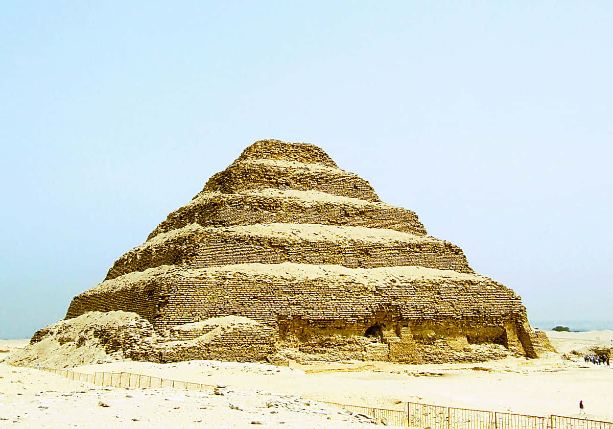 Saqqara Pyramid In High Contrast Background