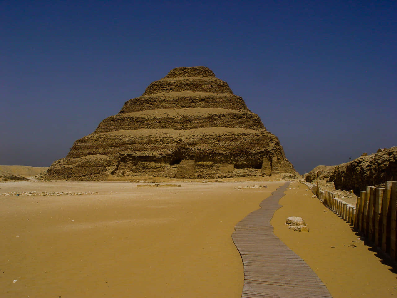 Saqqara Pyramid In Yellow Palette Background