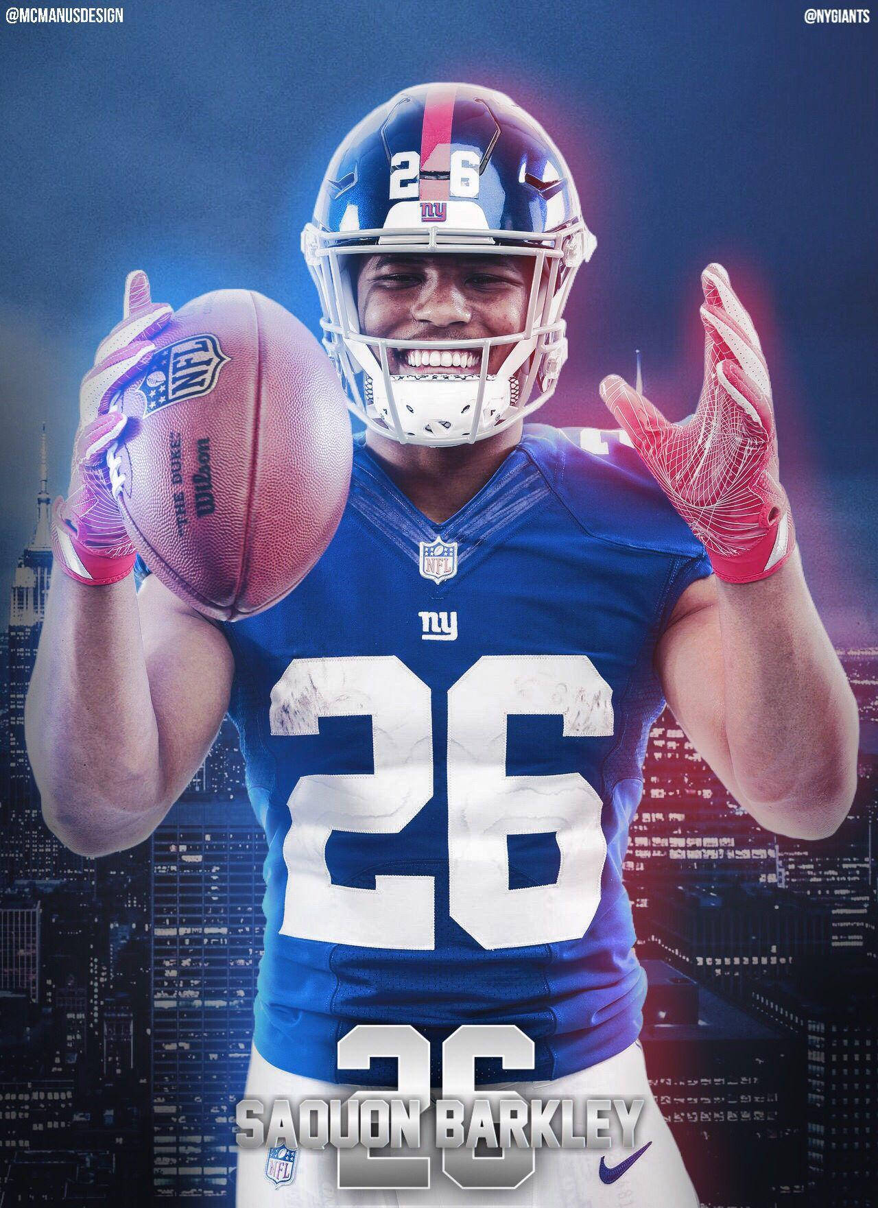 Saquon Barkley Deigital Glow Art Mobile Background