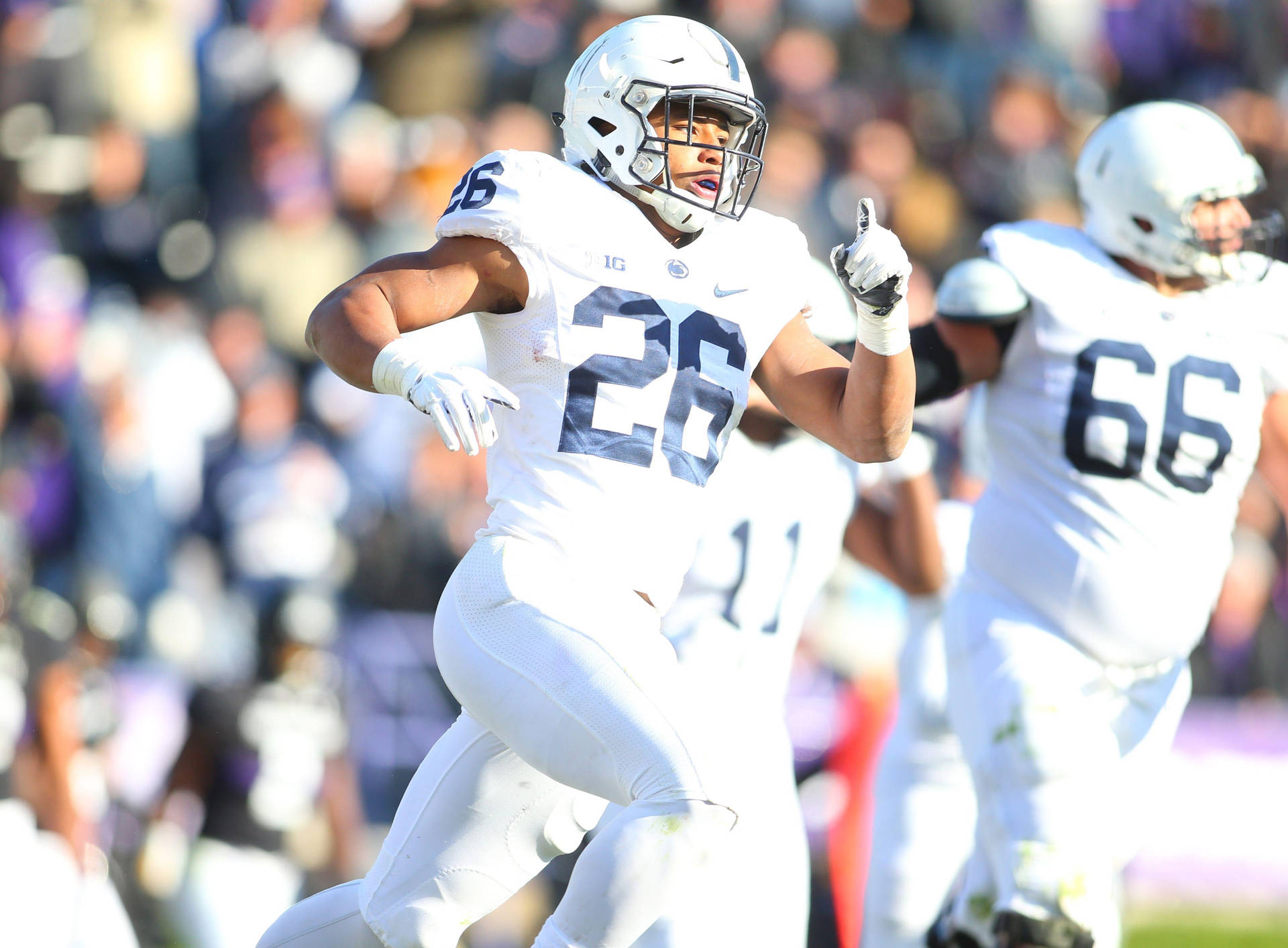 Saquon Barkley Running Gameplay Football Background