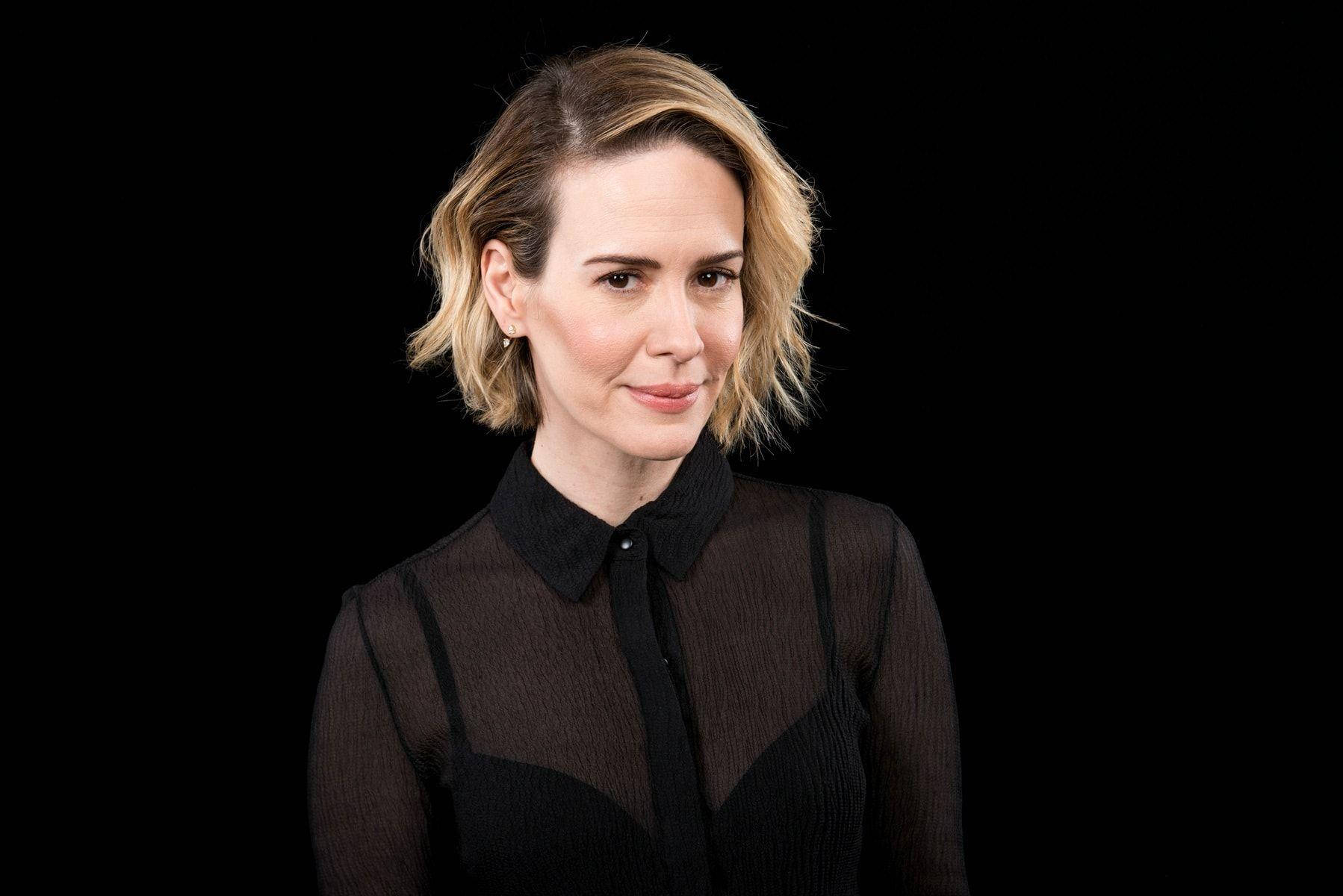 Sarah Paulson In All Black Background