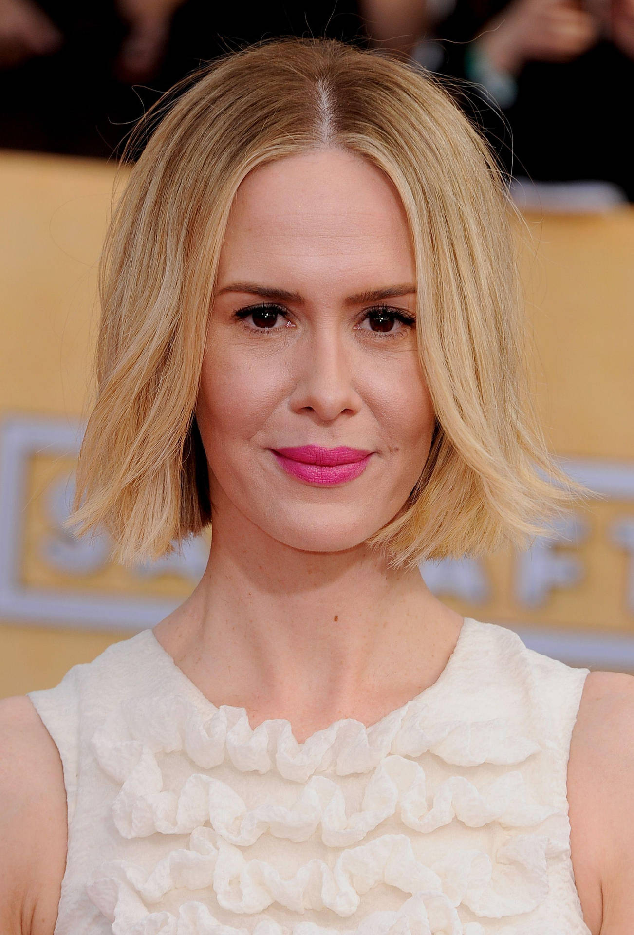 Sarah Paulson In White Top Background